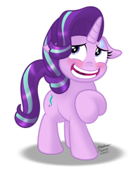 Size: 1600x2038 | Tagged: safe, artist:aleximusprime, starlight glimmer, pony, unicorn, g4, blushing, cute, female, floppy ears, glimmerbetes, mare, nervous, open mouth, simple background, solo, sweat, sweatdrop, transparent background