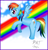 Size: 900x946 | Tagged: safe, artist:yueloverforever, rainbow dash, pegasus, pony, g4, backwards cutie mark, cloud, rainbow, solo