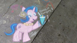 Size: 900x507 | Tagged: safe, artist:newportmuse, starlight glimmer, pony, unicorn, g4, chalk drawing, photo, solo, traditional art