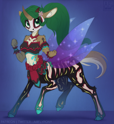 Size: 2309x2500 | Tagged: safe, artist:airfly-pony, oc, oc:elen, centaur, deer, anthro, anthro centaur, deertaur, dia de los muertos, dryad (elepatrium), elepatrium, elepatrium universe, female, halloween, high res, holiday, patreon, patreon reward, solo, universe elepatrium