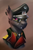 Size: 2160x3276 | Tagged: safe, artist:richmay, oc, oc only, oc:synovial, changeling, equestria at war mod, bust, cap, changeling oc, clothes, german, glasses, hat, high res, military, military uniform, portrait, solo, uniform, world war ii