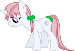 Size: 3148x2132 | Tagged: safe, artist:cranberry-tofu, oc, oc only, oc:whisper call, pony, unicorn, bow, female, high res, mare, sad, simple background, solo, tail bow, transparent background, vector