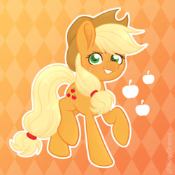 Size: 1796x1797 | Tagged: safe, artist:ninnydraws, applejack, earth pony, pony, g4, cowboy hat, female, grin, hat, heart, heart eyes, looking at you, mare, smiling, solo, wingding eyes
