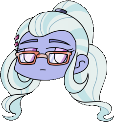 Size: 578x619 | Tagged: safe, artist:batipin, edit, part of a set, sugarcoat, equestria girls, g4, animated, blinking, gif, glasses, head only, simple background, solo, transparent background