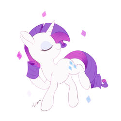 Size: 800x800 | Tagged: safe, artist:sion, rarity, pony, unicorn, g4, cute, eyes closed, female, mare, profile, raribetes, simple background, solo, white background