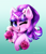 Size: 3336x3853 | Tagged: safe, artist:confetticakez, starlight glimmer, pony, unicorn, g4, blushing, bust, chest fluff, colored pupils, cute, ear fluff, female, flower, flower in hair, glimmerbetes, gradient background, high res, looking at you, mare, one eye closed, open mouth, rose, s5 starlight, smiling, smiling at you, solo, wink