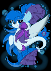 Size: 540x745 | Tagged: safe, artist:skynight225, oc, oc only, pegasus, pony, seapony (g4), blue eyes, dorsal fin, eyelashes, female, fins, fish tail, flowing mane, flowing tail, ocean, seaponified, simple background, smiling, solo, species swap, swimming, tail, transparent background, underwater, water, wings