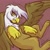 Size: 2048x2048 | Tagged: safe, artist:shyshyoctavia, gilda, griffon, g4, beak, chest fluff, claws, female, high res, leg fluff, lidded eyes, profile, smiling, smirk, solo, wings