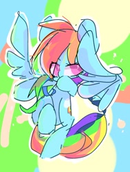 Size: 768x1024 | Tagged: safe, artist:pnpn_721, rainbow dash, pegasus, pony, g4, flying, sketch, solo, spread wings, wings
