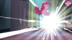 Size: 1136x640 | Tagged: safe, screencap, pinkie pie, g4, power ponies (episode), cute, diapinkes, jumping, portal