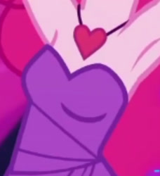 Size: 1920x2106 | Tagged: safe, screencap, pinkie pie, human, equestria girls, equestria girls series, g4, twilight under the stars, spoiler:eqg series (season 2), armpits, bare shoulders, boobshot, breasts, clothes, cropped, dress, female, jewelry, necklace, pictures of chests, sleeveless, solo, strapless