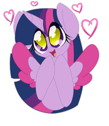 Size: 1670x1930 | Tagged: safe, artist:ladylullabystar, twilight sparkle, alicorn, pony, g4, floating heart, heart, heart eyes, simple background, solo, transparent background, twilight sparkle (alicorn), two toned wings, wingding eyes, wings
