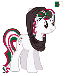 Size: 1800x2100 | Tagged: safe, artist:flowerdreamshy, pony, algeria, nation ponies, ponified, simple background, solo, transparent background