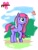 Size: 768x1024 | Tagged: safe, artist:windy breeze, oc, oc only, butterfly, earth pony, pony, cloud, cutie mark, female, flower, gift art, mare, solo