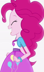 Size: 1920x3089 | Tagged: safe, screencap, pinkie pie, equestria girls, equestria girls specials, g4, my little pony equestria girls: mirror magic, ^^, clothes, cropped, cute, cutie mark, cutie mark on clothes, cutie mark skirt, diapinkes, eyes closed, female, geode of sugar bombs, high res, jacket, magical geodes, open mouth, open smile, smiling, solo, upscaled