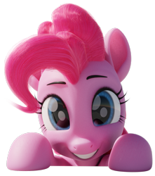 Size: 883x1000 | Tagged: safe, artist:therealdjthed, pinkie pie, earth pony, pony, g4, 3d, blender, cute, diapinkes, female, grin, mare, simple background, smiling, solo, transparent background