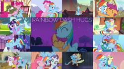 Size: 1280x721 | Tagged: safe, edit, edited screencap, editor:quoterific, screencap, applejack, bow hothoof, fluttershy, gilda, pinkie pie, rainbow dash, rarity, scootaloo, spike, twilight sparkle, windy whistles, dragon, earth pony, pegasus, pony, unicorn, castle sweet castle, dragonshy, g4, hurricane fluttershy, newbie dash, parental glideance, rarity investigates, secrets and pies, shadow play, sleepless in ponyville, the lost treasure of griffonstone, trade ya!, wonderbolts academy, ^^, book, cloudsdale, coach rainbow dash, coaching cap, cowboy hat, crying, eyes closed, female, floppy ears, flying, goggles, golden oaks library, gritted teeth, hat, hug, male, missing accessory, ponyville, scared, shocked, sitting, surprised, tears of joy, teeth, train, unicorn twilight, wall of tags