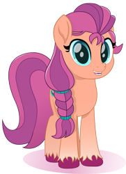 Size: 5789x8000 | Tagged: safe, artist:joemasterpencil, sunny starscout, earth pony, pony, g4, g5, absurd resolution, female, g5 to g4, looking at you, mare, movie accurate, simple background, solo, transparent background, unshorn fetlocks