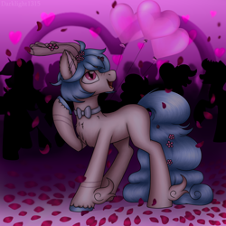 Size: 3000x3000 | Tagged: safe, artist:darklight1315, oc, deer, reindeer, balloon, heart balloon, hearts and hooves day, high res, rose petals