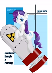 Size: 4961x7016 | Tagged: artist needed, source needed, safe, rarity, pony, unicorn, g4, atomic bomb, bomb, cargo ship, nuclear weapon, solo, this will end in cancer, weapon