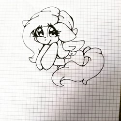 Size: 1080x1080 | Tagged: safe, artist:tessa_key_, oc, oc only, pegasus, pony, eyelashes, female, graph paper, mare, pegasus oc, smiling, solo, traditional art, wings