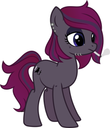 Size: 5000x5831 | Tagged: safe, artist:n0kkun, oc, oc only, oc:raven mist, earth pony, pony, cigarette, cigarette smoke, ear piercing, earring, eyeshadow, female, freckles, jewelry, makeup, mare, piercing, simple background, smoke, smoking, solo, transparent background