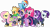 Size: 5360x3008 | Tagged: safe, artist:alandssparkle, artist:andoanimalia, artist:patec, artist:php170, artist:snapshopvisuals, applejack, fluttershy, pinkie pie, rainbow dash, rarity, spike, starlight glimmer, twilight sparkle, alicorn, dragon, earth pony, pegasus, pony, unicorn, fallout equestria, g4, absurd resolution, applejack's hat, bipedal, clothes, cowboy hat, crown, fallout, female, flying, hat, jewelry, jumpsuit, looking at you, male, mane eight, mane seven, mane six, open mouth, pipboy, regalia, simple background, teeth, transparent background, twilight sparkle (alicorn), vault suit, vector