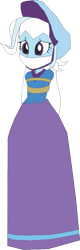 Size: 323x1007 | Tagged: safe, artist:caido58, trixie, equestria girls, g4, arm behind back, bondage, bound and gagged, cloth gag, clothes, gag, long dress, long skirt, simple background, skirt, solo, tied up, transparent background, victorian