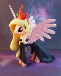 Size: 769x950 | Tagged: safe, artist:krowzivitch, oc, oc only, oc:queen millenia, alicorn, pony, alicorn oc, clothes, craft, crown, diorama, dress, female, figurine, horn, irl, jewelry, mare, photo, regalia, sculpture, solo, standing, traditional art, wings