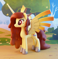 Size: 929x950 | Tagged: safe, artist:krowzivitch, oc, oc only, oc:princess poutine, alicorn, pony, alicorn oc, craft, diorama, female, figurine, horn, irl, mare, photo, sculpture, solo, standing, traditional art, wings