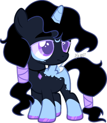 Size: 1035x1189 | Tagged: safe, artist:kurosawakuro, oc, oc only, alicorn, pony, base used, female, filly, offspring, parent:king sombra, parent:princess luna, parents:lumbra, simple background, solo, transparent background