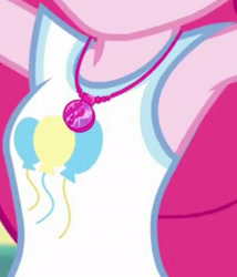 Size: 1920x2240 | Tagged: safe, screencap, pinkie pie, human, best trends forever, best trends forever: pinkie pie, equestria girls, g4, my little pony equestria girls: better together, my little pony equestria girls: choose your own ending, armpits, boobshot, breasts, clothes, cropped, cutie mark, cutie mark on clothes, female, geode of sugar bombs, jewelry, magical geodes, necklace, pictures of chests, sleeveless, solo, tank top, teenager