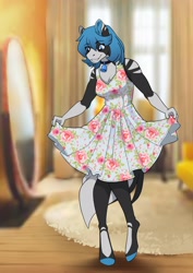 Size: 2481x3507 | Tagged: safe, artist:arctic-fox, oc, oc only, oc:blue bell, anthro, unguligrade anthro, anthro oc, high res, solo