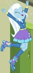 Size: 238x520 | Tagged: safe, edit, edited screencap, screencap, trixie, equestria girls, equestria girls specials, g4, my little pony equestria girls: better together, my little pony equestria girls: forgotten friendship, cropped, eyes closed, jumping