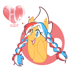 Size: 1182x1145 | Tagged: safe, artist:genolover, oc, oc only, oc:ember, oc:ember (hwcon), pony, hearth's warming con, dutch, mascot, solo, starry eyes, wingding eyes
