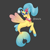 Size: 2449x2449 | Tagged: safe, artist:ofruittango, princess skystar, seapony (g4), g4, my little pony: the movie, bioluminescent, blue eyes, blue mane, blushing, dorsal fin, female, fin wings, fins, fish tail, flower, flower in hair, flowing mane, flowing tail, freckles, gray background, high res, jewelry, necklace, pearl necklace, simple background, solo, tail, tongue out, wings