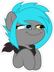 Size: 3793x5000 | Tagged: safe, artist:jhayarr23, oc, oc only, oc:sorajona, oc:sorajona darkwing, pegasus, pony, clothes, female, heterochromia, just one bite, mare, neckerchief, scarf, scene hair, simple background, smug, smugface, solo, spongebob squarepants, transparent background, turquoise hair, you like krabby patties don't you squidward?