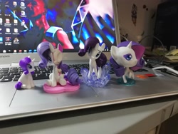Size: 4608x3456 | Tagged: safe, rarity, pony, unicorn, freeny's hidden dissectibles, g4, commonity, computer, figurine, laptop computer, multeity, photo, self ponidox, toy