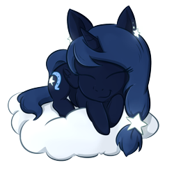 Size: 1536x1520 | Tagged: safe, artist:foxhatart, oc, oc only, oc:night star, alicorn, pony, chibi, cloud, female, mare, simple background, solo, transparent background