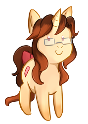 Size: 1344x1888 | Tagged: safe, artist:foxhatart, oc, oc only, oc:autumn scribble, pony, unicorn, chibi, female, glasses, mare, simple background, solo, transparent background