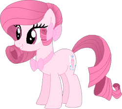 Size: 421x377 | Tagged: safe, artist:muhammad yunus, artist:selenaede, oc, oc only, oc:annisa trihapsari, earth pony, pony, g4, base used, bow, bow ties, cute, earth pony oc, female, french, gritted teeth, hair bow, mare, not rarity, ocbetes, pink body, pink hair, simple background, solo, transparent background, vector