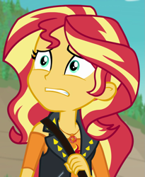 Size: 887x1080 | Tagged: safe, screencap, sunset shimmer, equestria girls, equestria girls specials, g4, my little pony equestria girls: better together, my little pony equestria girls: forgotten friendship, cropped, geode of empathy, magical geodes, solo