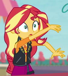Size: 524x580 | Tagged: safe, screencap, sunset shimmer, equestria girls, equestria girls specials, g4, my little pony equestria girls: better together, my little pony equestria girls: rollercoaster of friendship, cropped, geode of empathy, magical geodes, solo, throwing