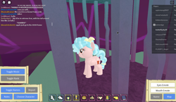 Size: 1440x837 | Tagged: safe, cozy glow, pegasus, pony, g4, 3d, cage, female, filly, foal, roblox, roleplay is magic, screenshots, solo