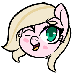 Size: 671x679 | Tagged: safe, artist:lazerblues, oc, oc only, oc:connie amore, earth pony, pony, blushing, simple background, solo, transparent background