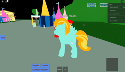 Size: 1440x837 | Tagged: safe, lightning dust, oc, pegasus, pony, g4, 3d, ponyville, roblox, wrong cutie mark