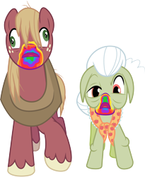 Size: 3000x3654 | Tagged: safe, artist:cloudy glow, big macintosh, granny smith, 28 pranks later, g4, cookie zombie, high res, simple background, transparent background, vector
