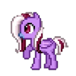 Size: 320x320 | Tagged: artist needed, safe, oc, oc only, oc:lavender sound, pegasus, pony, female, mare, pixel art, simple background, solo, transparent background