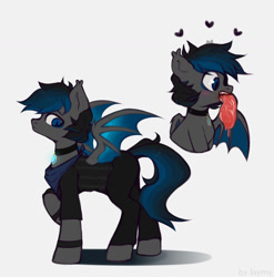 Size: 1280x1294 | Tagged: safe, artist:laymy, oc, oc only, bat pony, pony, food, meat, ponies eating meat, solo