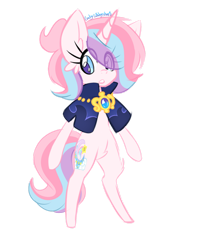Size: 1280x1595 | Tagged: safe, artist:ladylullabystar, oc, oc only, oc:lullaby star, alicorn, semi-anthro, arm hooves, clothes, simple background, solo, transparent background